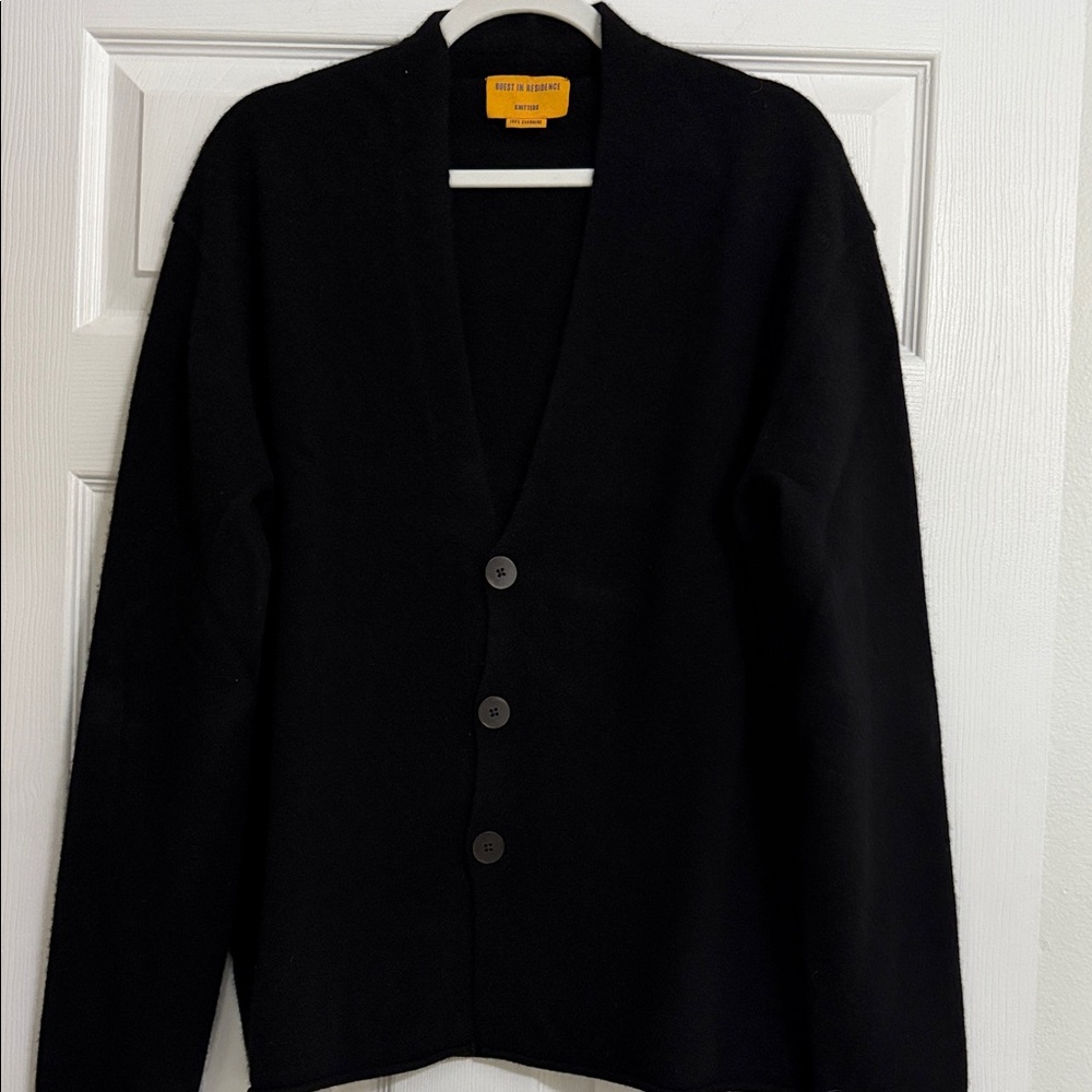 Guest In Residence Elegant Black Cardigan Sweater